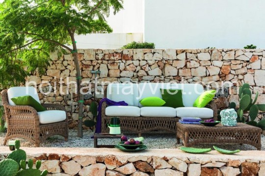 Bộ bàn ghế giả mây cao cấp – Hoàn hảo cho không gian sân vườn & ban công sang trọng